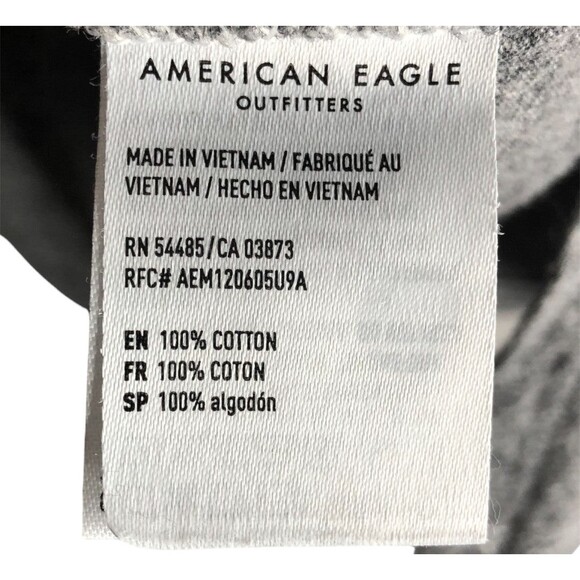 American Eagle Grey Short Sleeve Relaxed Buttoned T-shirt - Picture 5 of 5